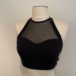 Bundle of 16 Body wrappers black dance top mesh sequins rhinestones